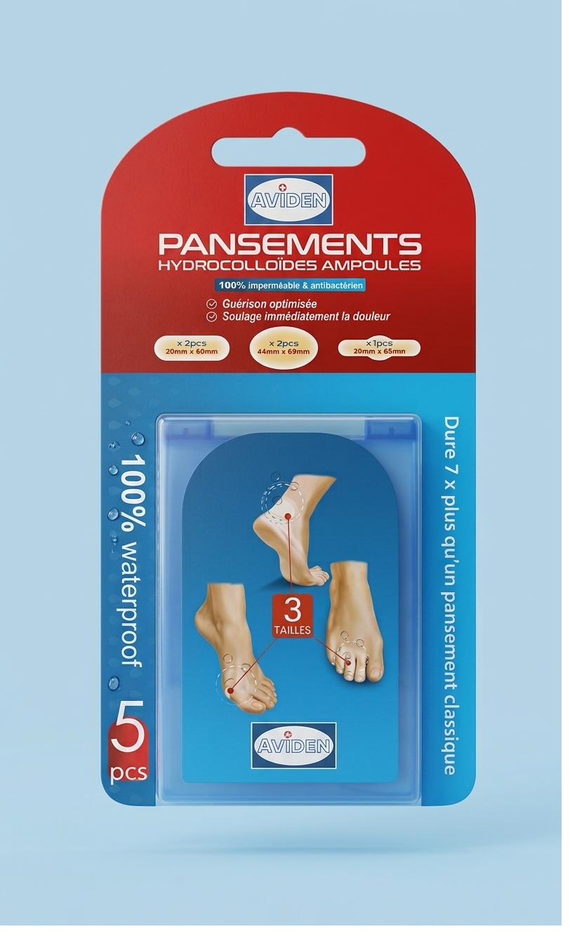 Pansements Hydrocolloïdes Ampoules — 3 tailles